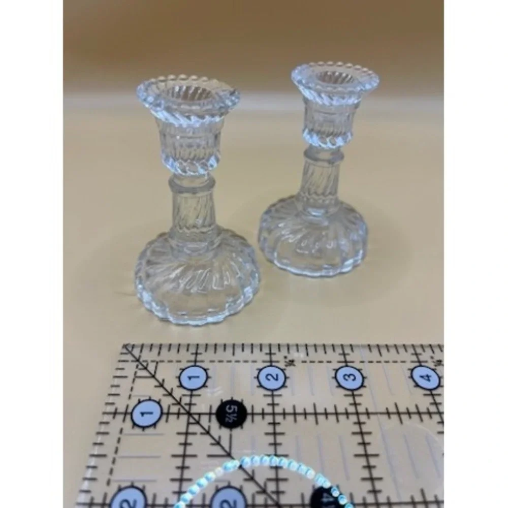 Antique 1920's Mini Candleholders - French Swirl‎ by Portieux Vallerysthal
